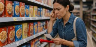 ¿Qué está pasando con la inflación y los precios en EE.UU. en julio 2025? Persona revisando los precios de productos en un supermercado en EE.UU. durante julio 2025.